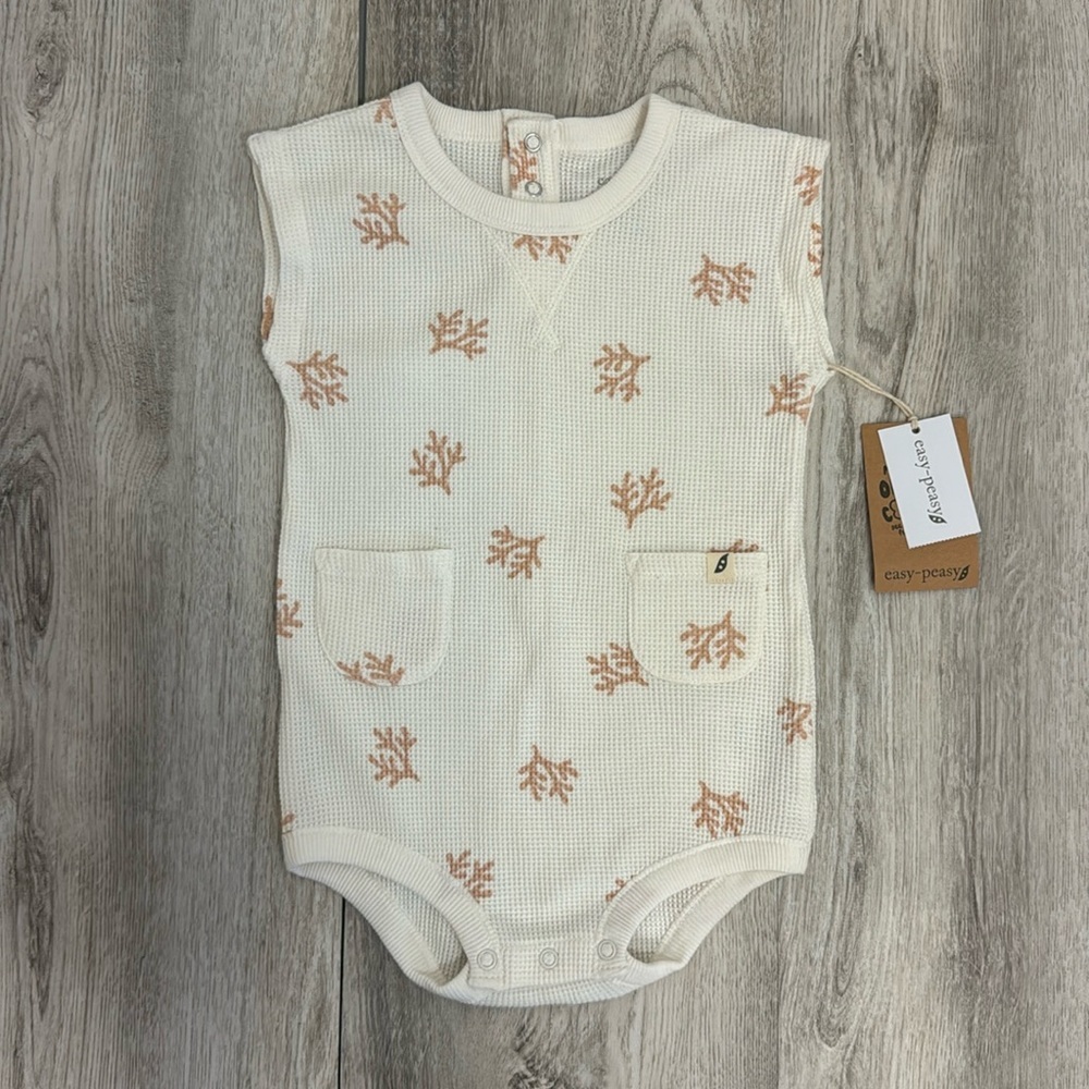 Easy - Peasy organic coral romper 24 months